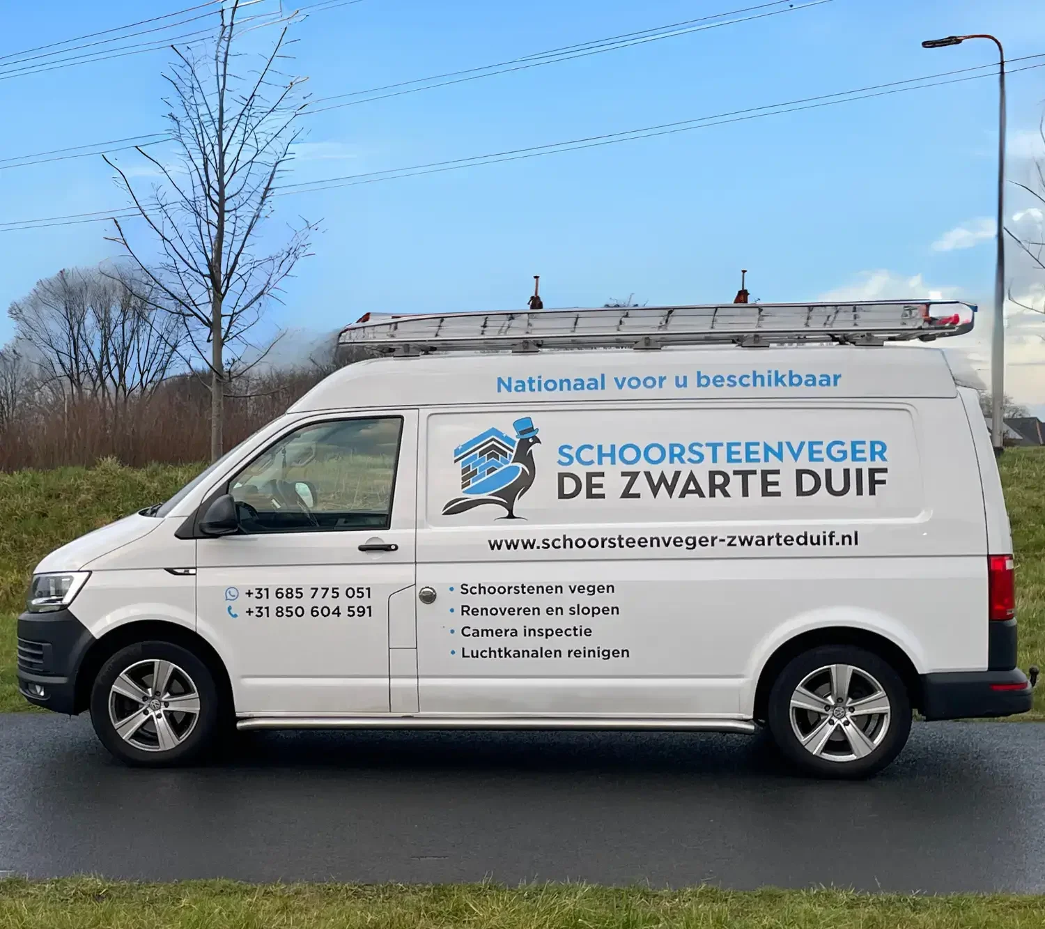 Werkbus Schoorsteenveger Zwarte Duif