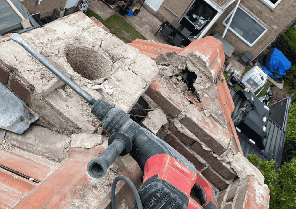 Schoorsteen verwijderen renoveren